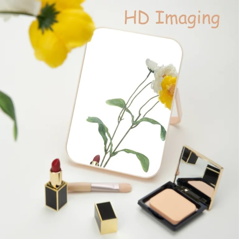 Portable Travel Makeup Mirror with Stand, 9.5-inch 180°Adjustable Rotation